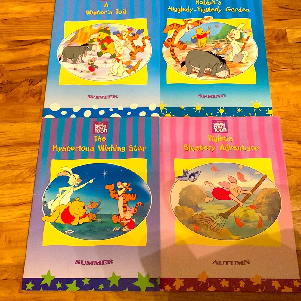 Boxed set of 4 Winnie the Pooh books on seasons spring winter autumn summer EUC